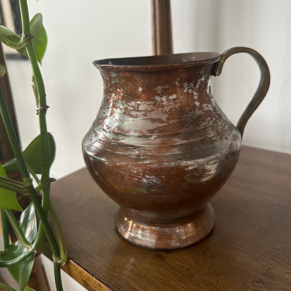 Antique copper jar